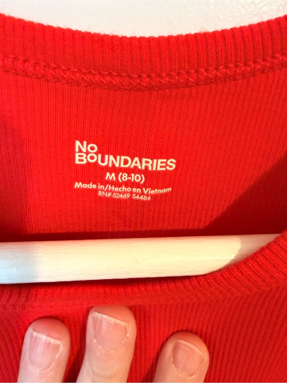 No Boundaries Red Ribbed Tank Top - Picture 3 of 4